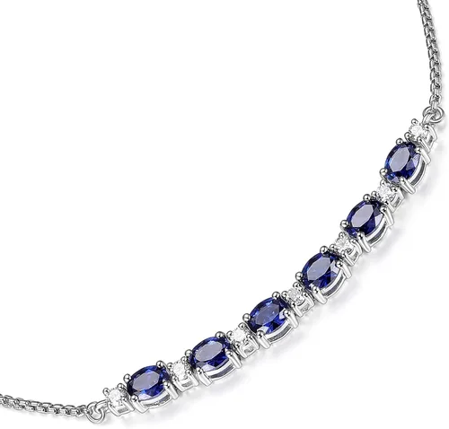 Vista 4 de Tienda Collection 0.175 cttw Lab Grown Diamond and Created Emerald 925 Sterling Silver Bar Bolo Adjustable Bracelet