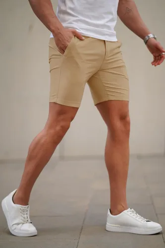 Vista 5 de GINGTTO Pantalones cortos para hombre, ajustados, elásticos, con entrepierna de 9 pulgadas
