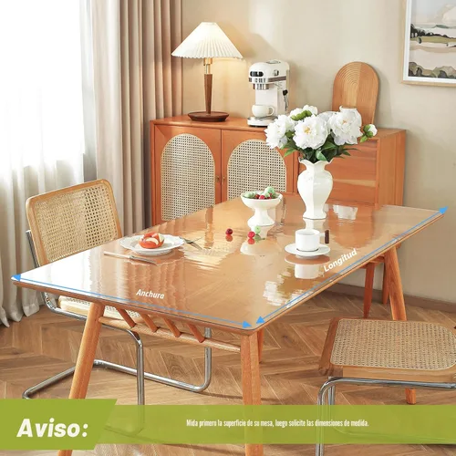 Vista 7 de Protector de mesa transparente de 14 x 24 pulgadas, 1.5mm de grosor, cubierta de mesa de plástico, protector de mesa transparente de PVC