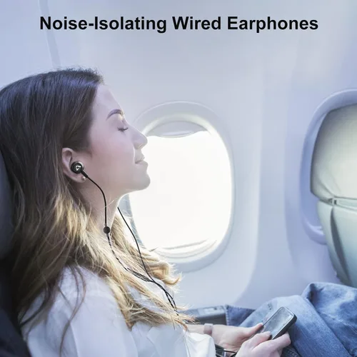Vista 3 de 1Mii Auriculares con cable con micrófono y control de volumen, auriculares intrauditivos magnéticos con graves profundos, aislamiento de ruido