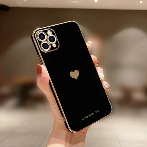 Vista 2 de Teageo Funda para iPhone 11 Pro Max para niñas y mujeres, lindo corazón de amor, cubierta trasera suave, protección completa elevada, protección
