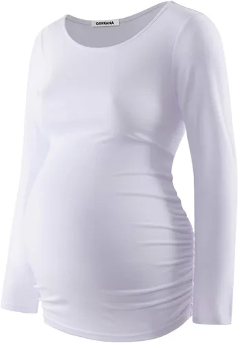 Vista 39 de GINKANA Camiseta de béisbol para mujer, cuello redondo, manga raglán floral, camiseta superior de maternidad, blusa para embarazo Esqueleto A-glow