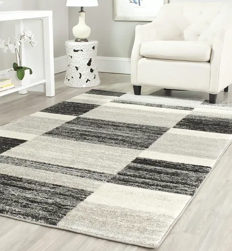 Vista 8 de SAFAVIEH Retro Collection - Alfombra de pasillo, 2 pies 3 pulgadas x 7 pies, negro y gris claro, diseño abstracto moderno, no desprende pelusa