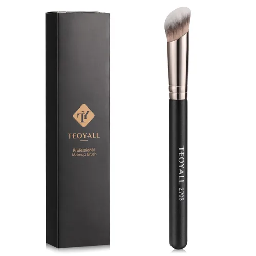 Vista 12 de TEOYALL Cepillo de Contorno para Base Angular, Cepillo Kabuki Sintético para Mezcla de Maquillaje, Ocultación, Aplicación y Pulido con Cosméticos