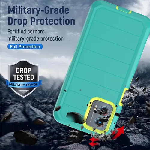 Vista 8 de Funda para Moto G 5G 2023 (sin protector de pantalla) con funda duradera de 3 capas a prueba de caídas, a prueba de golpes, funda de goma sólida