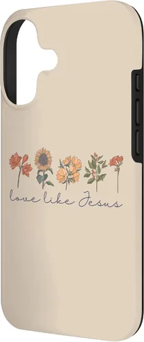 Vista 2 de Love Like Jesus - Carcasa para iPhone 17, diseño de flores y texto bíblico, religioso