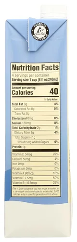 Vista 2 de 365 de Whole Foods Market - Leche de almendra orgánica sin endulzar de vainilla, envase de 32 onzas líquidas