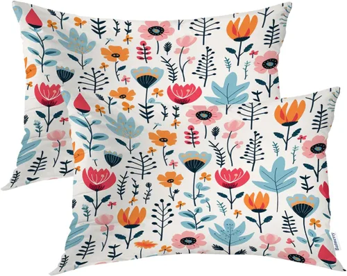 Vista 19 de Batmerry Autumn Forest Throw Pillow Covers, Yellow Orange Foliage in Fall Park Decorative Pillow Covers Digital Printing Blended for Couch Sofa Bed