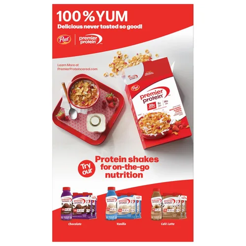 Vista 9 de Premier Protein Cereal de Proteína de Chocolate con Almendra, Copos de Cereal de Proteína Chocolateados con Almendras Rebanadas, Contiene 20g