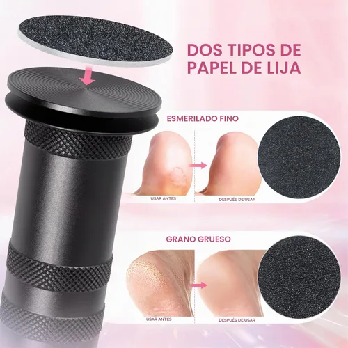 Vista 2 de Krofaue 1200RPM - Removedor eléctrico de callos para pies, 60 piezas, papel de lija, color negro