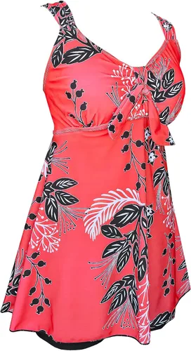 Vista 2 de DANIFY - Traje de baño de talla extragrande de dos piezas para mujer, tankini con control de abdomen, traje de baño de dos piezas