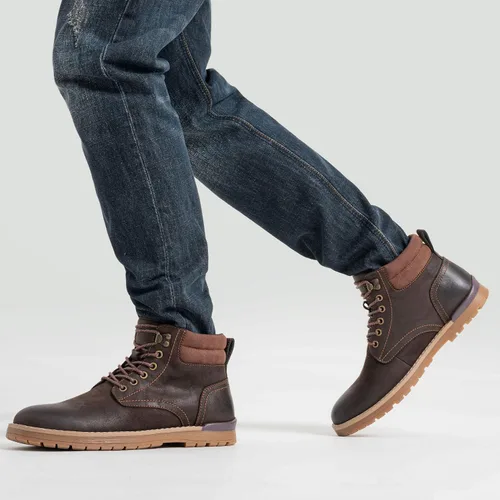 Vista 18 de Vostey - Botas tobilleras con cordones (Chukka), de senderismo, impermeables y estilo informal para hombre