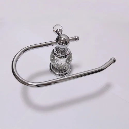 Vista 3 de Luxury Crystal Series - Soporte para papel higiénico de pared, cromado