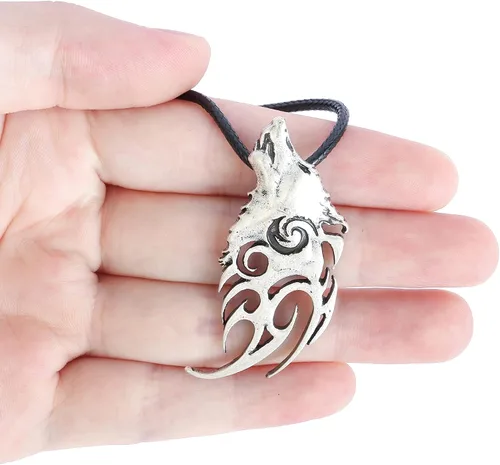Vista 2 de HAQUIL Wolf Necklace Alpha Male Wolf Head Pendant Wolf Jewelry Gift For Men And Women