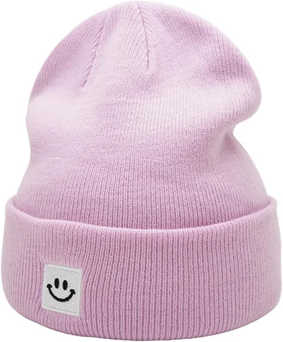 Vista 24 de 55cube Gorros de invierno unisex cálidos de punto grueso con puños Apricot Crush