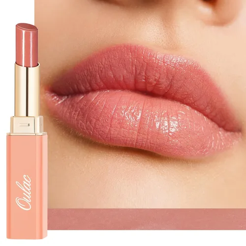 Vista 26 de Oulac Lápiz Labial Rosa Hidratante con Brillo - Lápiz Labial Hidratante Bálsamo Labial Tintado Brillante, Acabado Brillante Transparente Jugoso