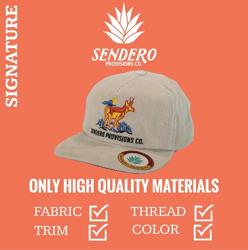 Vista 3 de Sombrero Snapback con logotipo bordado de pana Pronghorn Tan, Beige Bronceado