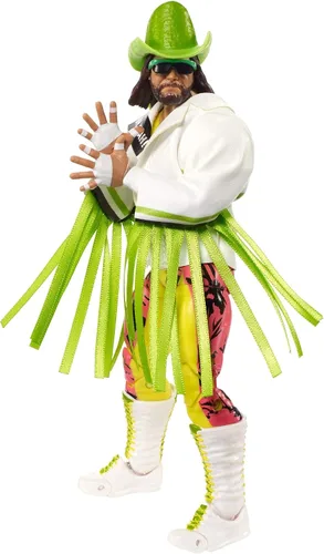 Vista 3 de WWE Ultimate Edition "Macho Man" Randy Savage Figura de acción de 6 pulgadas, con cabezas intercambiables, manos intercambiables y equipo de entrada