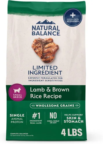 Vista 11 de Natural Balance Alimento seco para perros adultos de raza pequeña con ingredientes limitados, granos saludables, carne de res y arroz integral, 4