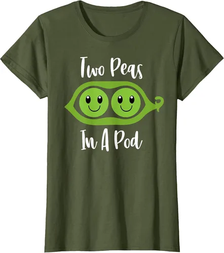 Vista 21 de Two Peas in A Pod Couples Matching Best Friend Cute Veg T-Shirt Baby Blue