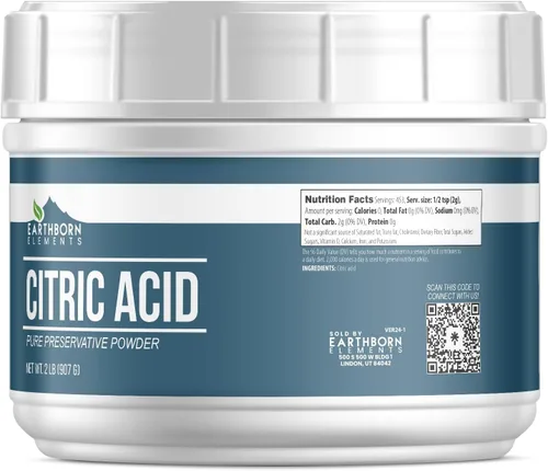 Vista 2 de Earthborn Elements Ácido cítrico, seguro para alimentos, conservante y limpiador (2 libras)