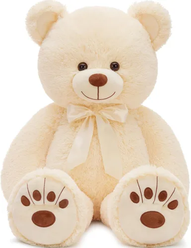 Vista 16 de MorisMos Oso de Peluche Azul Gigante, Peluche Grande de 36 pulgadas para Baby Shower, Oso de Tamaño Real para Niños, Niñas, Novia en Cumpleaños, San