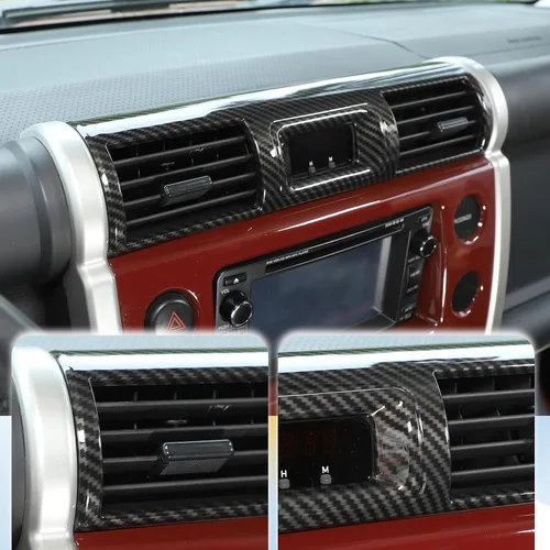 Vista 5 de Cubierta decorativa de marco de salida de aire con control central de acrilonitrilo butadieno estireno para Toyota FJ Cruiser 2007-2021