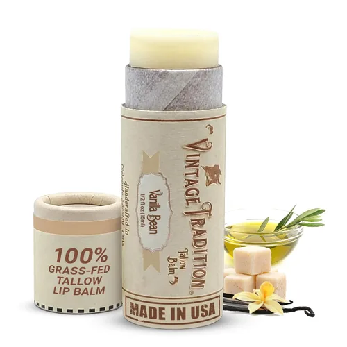 Vista 8 de Vintage Tradition Bálsamo labial hidratante de ternera - Hidratante labial tubo con mezcla de aceites esenciales de cítricos y lavanda hidrata