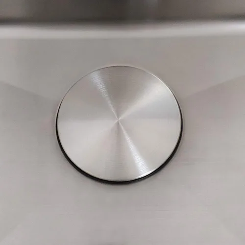 Vista 4 de GZILA Tapón para fregadero de cocina, cubierta plana decorativa de acero inoxidable 304, se adapta a colador estándar de 3.5 pulgadas, níquel