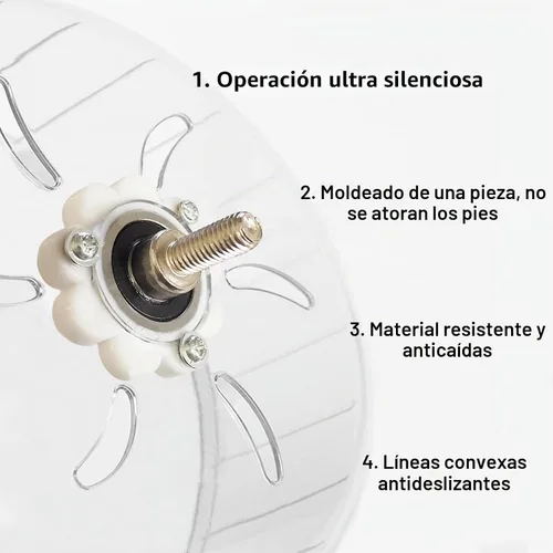 Vista 5 de Rueda de ejercicio súper silenciosa para hámster, accesorios para jaulas, accesorios de 6.3 pulgadas para correr para animales pequeños, mascotas
