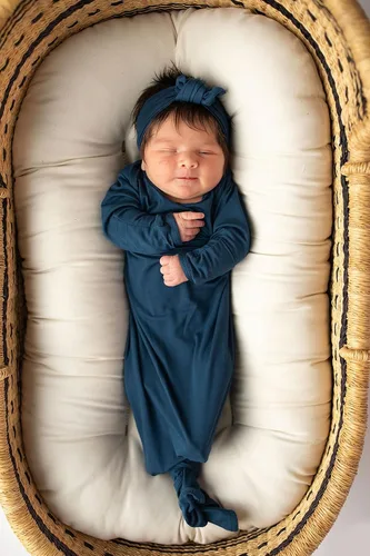 Vista 263 de Three Little Tots Vestido de corbata anudada para bebé recién nacido - Bebé