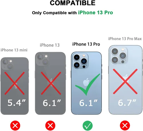 Vista 7 de TENDLIN Funda magnética para iPhone 13 Pro - Funda híbrida de TPU de cuero de grano de madera con compatibilidad MagSafe