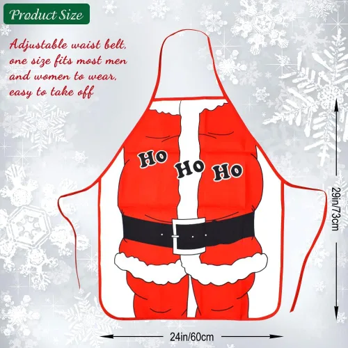 Vista 2 de Nialnant Paquete de 2 delantales de Navidad para mujeres y hombres, chef, divertidos delantales de cocina para parejas, para limpieza de cocina