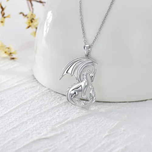 Vista 3 de MEIDERBO Regalos para el día de la madre, plata de ley 925, collar con colgante de animales para madre e hija, joyería para madre, hija, niño