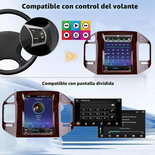 Vista 6 de Radio Android para Mitsubishi Pajero V73 2004-2011 Pantalla táctil CarPlay GPS Upgrade Mitsubishi Pajero V73 2004-2011 with a wood grain