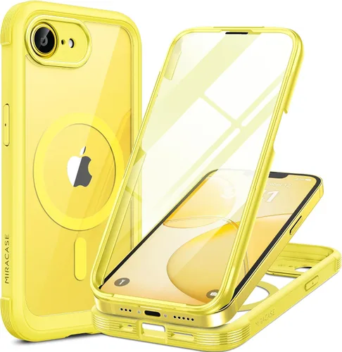 Vista 141 de Miracase - Funda magnética para iPhone 13 Pro Max de 6.7 pulgadas (compatible con MagSafe), transparente, completo, protector de pantalla de vidrio