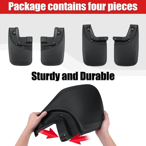 Vista 5 de Aleta de Lodo Compatible con Toyota Tacoma 2005-2015, Protectores de Salpicaduras, Protectores de Llantas (con Guardabarros), Delantero y Trasero