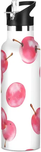 Vista 15 de Botella de agua aislada con popote Kawaii Devon Rex Cats Blush doble pared aislada al vacío ligera para deportes, gimnasio, viajes al aire libre