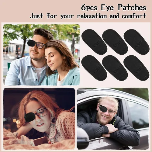 Vista 10 de 6 parches para los ojos, cómodos parches para el ojo izquierdo o derecho, para uso médico profesional, cobertura de un solo ojo, reutilizables