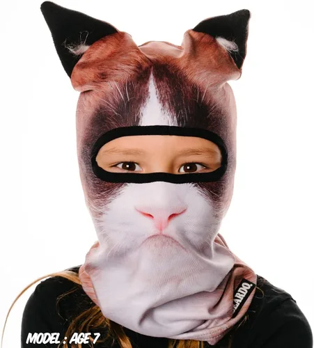 Vista 4 de BEARDOWEAR Máscara de esquí con cabeza de gato enojado unisex con impresión realista.