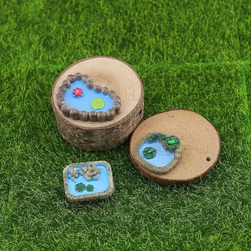 Vista 6 de ECSiNG Estanques de casa de muñecas en miniatura de resina de paisaje de hadas para estanques de jardín, accesorios de decoración de acuario