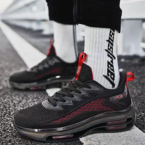 Vista 7 de WENOREG Ztigerz - Zapatos deportivos de malla para hombre, con amortiguación de aire, ortopédicos de viaje, con cordones, ligeros, antideslizantes