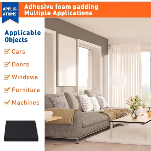 Vista 6 de MAGZO 8 almohadillas de espuma adhesiva de 1/2 pulgada de grosor x 4 x 4 pulgadas, láminas de espuma de celda cerrada, almohadillas autoadhesivas