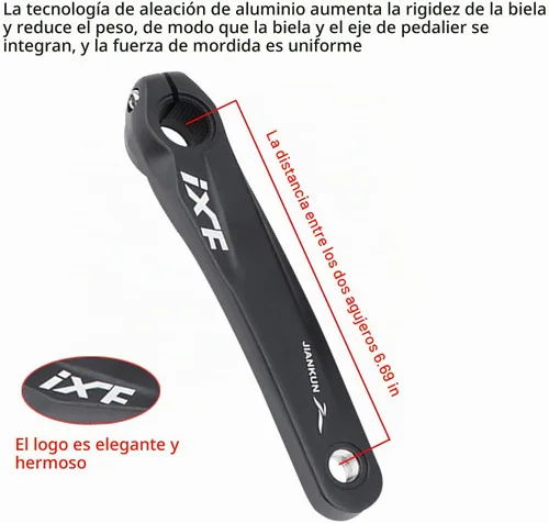 Vista 4 de Bielas para Bicicleta de Montaña Biela Integrada Hueca Modificada de Disco Único 32T 34 36T