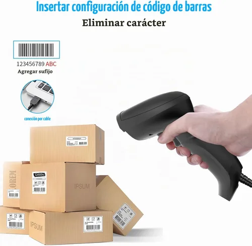 Vista 5 de Symcode Escáner de código de barras USB 1D con soporte Lector de código de barras láser con cable de mano con soporte de cuello de cisne y cable