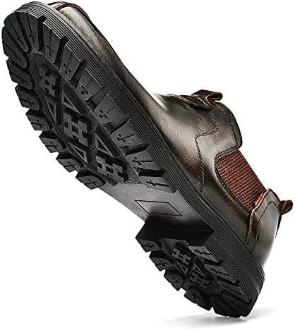 Vista 6 de Zapatos Oxford para hombre para hombre, estilo casual, botas de vestir para hombre, zapatos de cuero Chelsea, formal, a la moda, marrón, negro