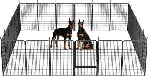 Vista 18 de SunsGrove - Cerca para perros para exteriores, corral resistente de 32 pulgadas con 2 paneles para perros pequeños y medianos, cerca de juego