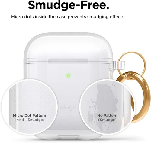 Vista 5 de Elago - Funda con llavero para audífonos AirPods 1 y 2 de Apple Transparente