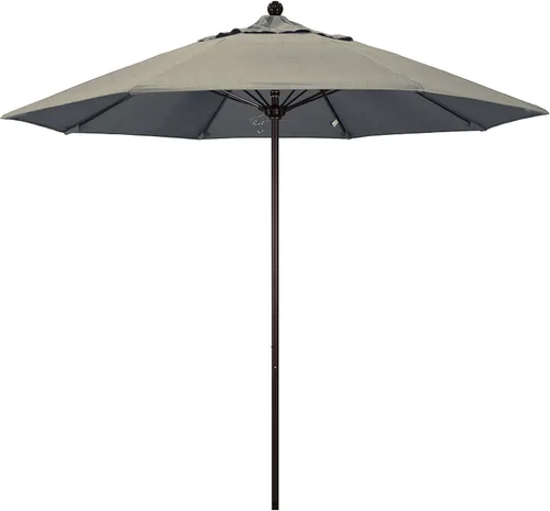 Vista 35 de California Umbrella ALTO908117-5410 Venture Series - Sombrilla comercial para patio, 9 pies redonda, color azul aire Sunbrella