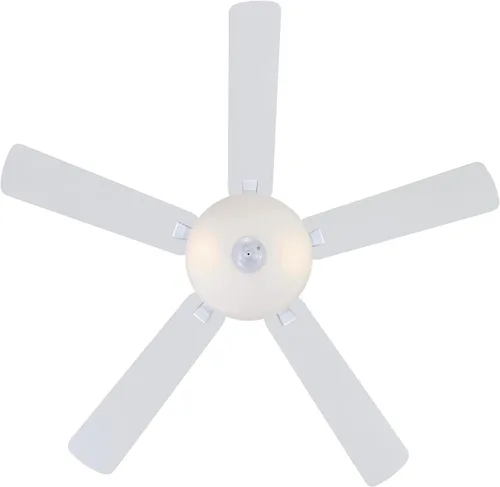 Vista 5 de Westinghouse 7308300 Albert, ventilador de techo LED tradicional con luz, 52 pulgadas, acabado blanco, vidrio esmerilado